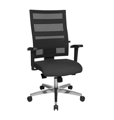 B&uuml;rostuhl X-Pander, schwarz / silber, mit Armlehnen, bis 110kg, ohne Kopfst&uuml;tze