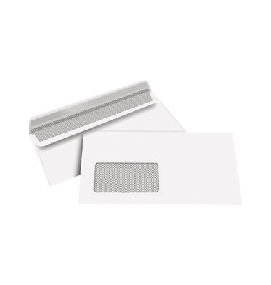 Briefumschläge Kompakt mit Fenster selbstklebend 80g weiß 100 Stück