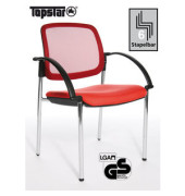 Visitor Open Chair 10 rot Besucherstuhl OC190A T31 mit Netzrücken mit Armlehnen