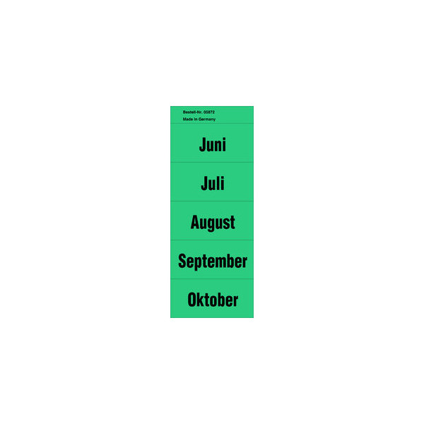 4250062158720 - Inhaltsschilder 5872 Monate grün 57x28mm selbstklebend 4250062158720 Alpha label