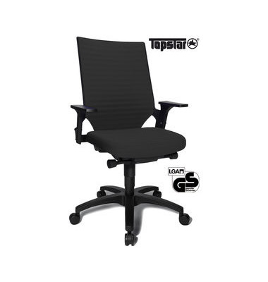 Bürostuhl Autosyncron-2, schwarz, mit Armlehnen, bis 110kg