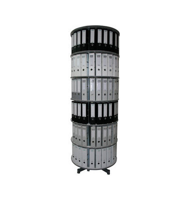 Ordnerdrehsäule 2 Etagen alusilber Durchmesser 81 cm für 48 Ordner Ordnerdrehsäule 2 Etagen alusilber Durchmesser 81 cm für 48 Ordner