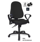 B&uuml;rostuhl Support SY, schwarz / schwarz, bis 110kg, ohne Kopfst&uuml;tze