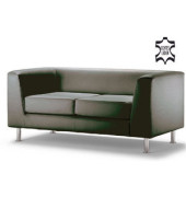 ClassicLine Wait schwarz Zweisitzer Sofa Echtleder WAIT02-FIESTA