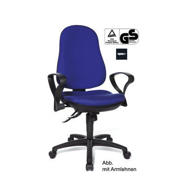 B&uuml;rostuhl Support SY, royalblau / schwarz, bis 110kg, ohne Kopfst&uuml;tze