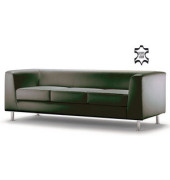 ClassicLine Wait schwarz Dreisitzer Sofa Echtleder WAIT03-FIESTA
