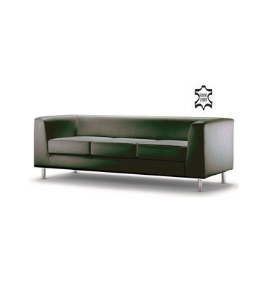 ClassicLine Wait schwarz Dreisitzer Sofa Echtleder WAIT03-FIESTA