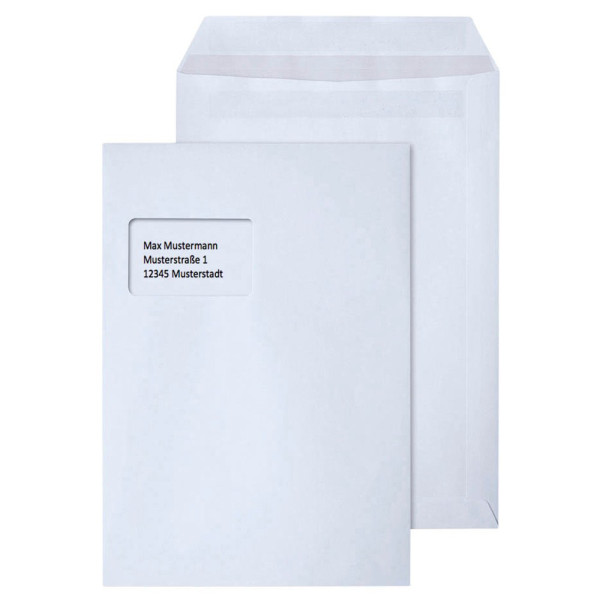 Steinmetz Versandtaschen 9866, C4, mit Fenster, selbstklebend, 100g, weiß 4255704301144 Steinmetz 250 Stück