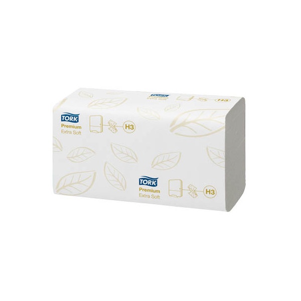 Tork Zickzack-Papierhandtücher Premium, 2-lagig, extra weich, kompatibel mit H3-Spender, FSC-zertifiziert, 15 x 200 Tücher (3.000 Blatt), weiß, 23 x 22,6 cm (100278)
