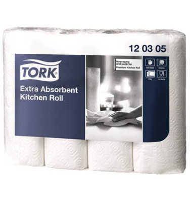 Küchenrollen 120305 Extra absorbent 3-lagig weiß 4 Rollen à 51 Blatt