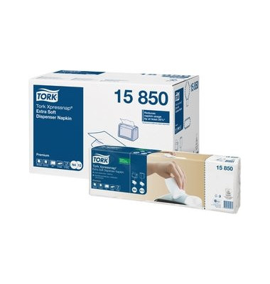 Servietten Xpressnap Extra Soft 15850, wei&szlig; / Uni, 2-lagig, 16,5x21,3cm