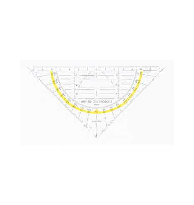 Kunststoff-Geodreieck 1553 glasklar 16cm mit Griff
