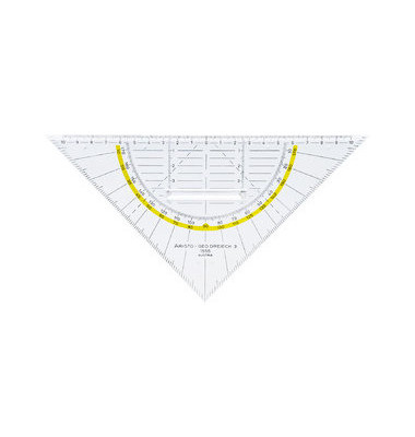 Kunststoff-Geodreieck 1555/2 glasklar 22,5cm mit Griff Kunststoff-Geodreieck 1555/2 glasklar 22,5cm mit Griff