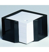 Zettelbox 25701, memorion, 100x100mm, inkl. 600 lose Notizzettel, schwarz, Kunststoff, Zettelblock mit gestanztem Loch als Stift