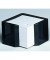 Zettelbox 25701, memorion, 125x125x80mm, schwarz, Kunststoff, inkl.: 600 lose Notizzettel