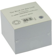 Zettelklotz 88000, memorion Mit Loch, 100x100mm, lose, weiß, Papier, 600 Blatt