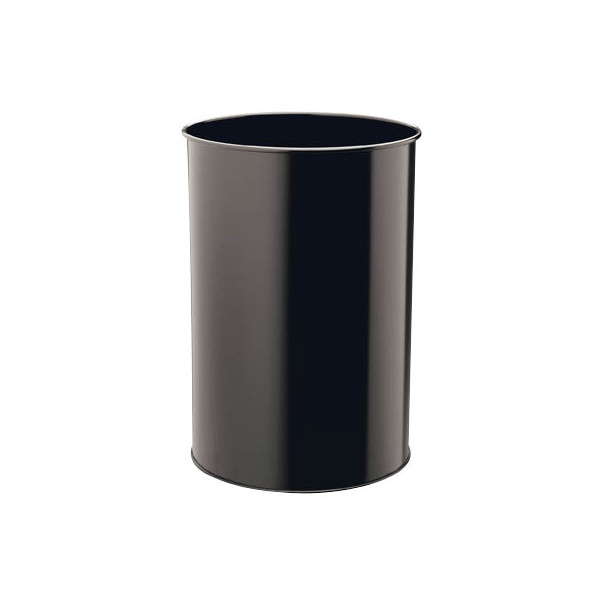 4005546988429 - DURABLE Papierkorb Metall Papiereimer mit 30 mm breitem dekorativem Perforationsring Farbe schwarz