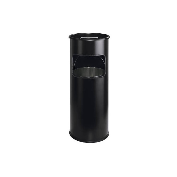 8710968203413 - Mülleimer Executive mit Aschenbecher schwarz Durchmesser 26 cm 8710968203413 Atlanta 333001
