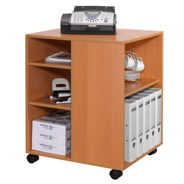 4005546988023 - 311347 Multifunktions-Wagen 74 59 3-seitig offen mit 6 Regalböden (528 x 748 x 592 mm) Buche - Durable