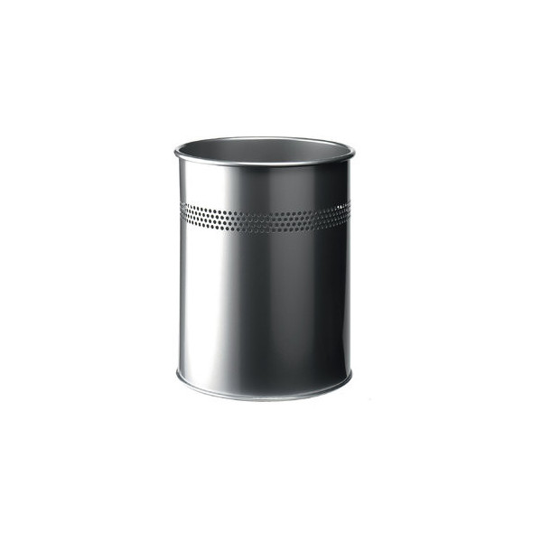 4005546988283 - Stahlpapierkorb 15 Liter silber 4 Reihen perf 4005546988283 Durable