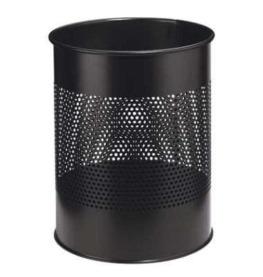 Papierkorb 331001, 15 Liter, rund, schwarz