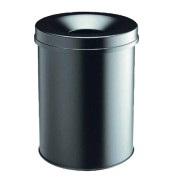 Papierkorb Safe 330501, mit Flammlöschkopf, 15 Liter, rund, schwarz