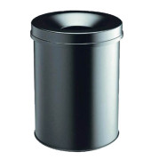 Safe Papierkorb 15 Liter Stahl mit Flammenlöschkopf schwarz