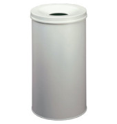 Papierkorb Safe 330710, mit Flammlöschkopf, 60 Liter, rund, lichtgrau