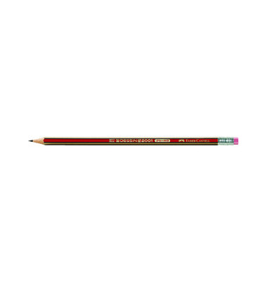 Bleistift DESSIN 2001, 112100, rot/gold, k.A., HB Bleistift DESSIN 2001, 112100, rot/gold, k.A., HB