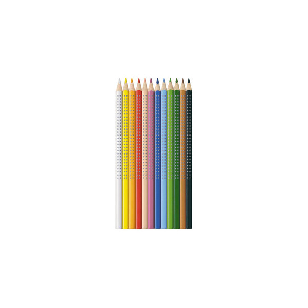 12 Stück Faber-Castell Buntstifte Colour GRIP, 112401, weiß, dreikant 4005401124016 Faber-Castell