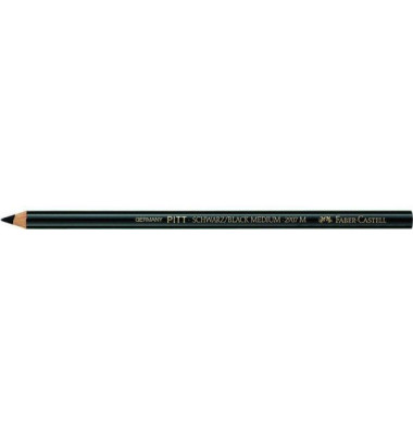 Zeichenkreidestift Kohlestift PITT, 117400, schwarz, rund, 7x175mm (&Oslash;xL)