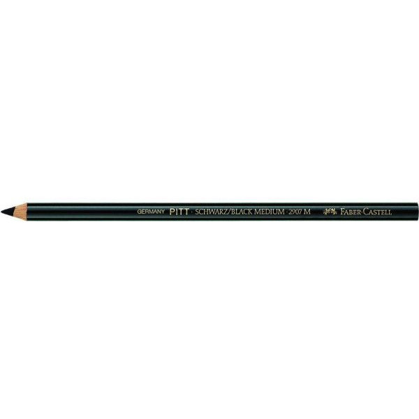 6 Stück Faber-Castell Zeichenkreidestift Kohlestift PITT, 117400, schwarz, rund, 7x175mm (ØxL) 4005401174004 Faber-Castell