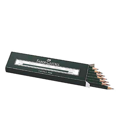Карандаш графит faber-castell castell-9000 с ластиком в fc119201 (4005401192015)