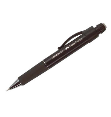 Druckbleistift GRIP PLUS, 130733, Härte HB, 0,7mm, metallic-schwarz, mit Radiergummi