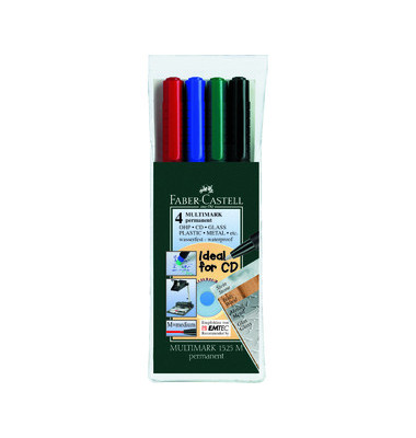 Folienstift Multimark 1513 F farbig sortiert 0,6 mm 4er-Etui permanent Folienstift Multimark 1513 F farbig sortiert 0,6 mm 4er-Etui permanent