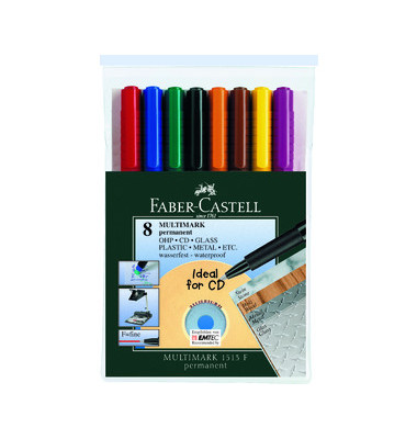 Folienstift Multimark 1513 F farbig sortiert 0,6 mm 8er-Etui permanent