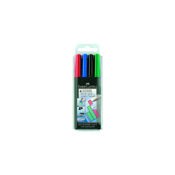 4005401524045 - Folienstift Multimark 1524 S farbig sortiert 04 mm 4er-Etui non-permanent 4005401524045 Faber-Castell