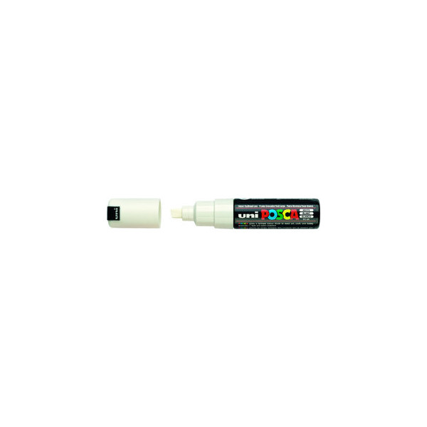 6 Stück uni-ball Permanentmarker uniPOSCA PC-8K weiß 8mm Keilspitze