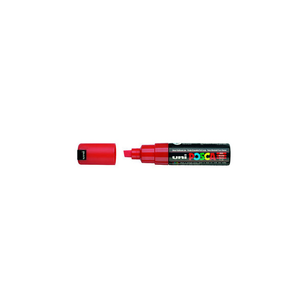 6 Stück uni-ball Marker uniPOSCA PC-8K rot 8mm Keilspitze