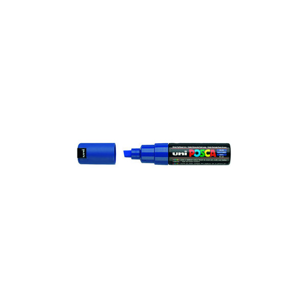 6 Stück uni-ball Permanentmarker uniPOSCA PC-8K blau 8mm Keilspitze
