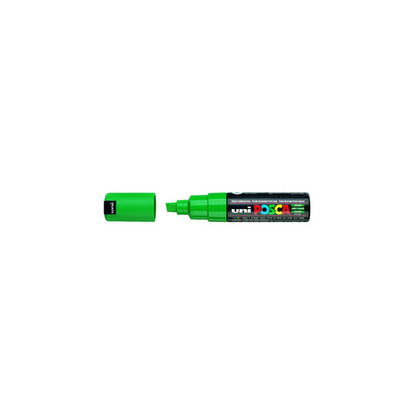 6 Stück uni-ball Permanentmarker uniPOSCA PC-8K grün 8mm Keilspitze