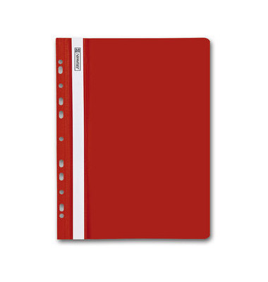 Schnellhefter Office to go 102015220, A4, rot, Polyvinylchlorid (PVC), Vorderdeckel transparent