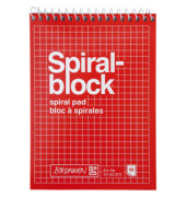 Notizblock 1055372, kariert, A6, rot, 50 Blatt
