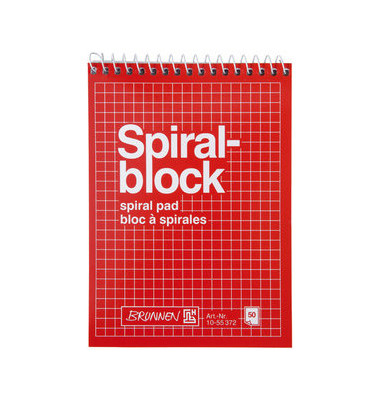 Notizblock 1055372, kariert, A6, rot, 50 Blatt