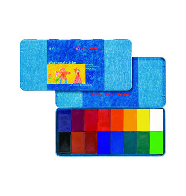 Wachsblöcke 16 Farben Blech-Etui