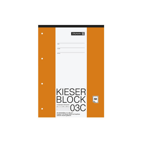 4003273120006 - Kieserblock Schreibblock 42923 für Grundschule Lineatur 3 TCF A4 50 Blatt 4-fach-gelocht 4003273120006 50 Blatt