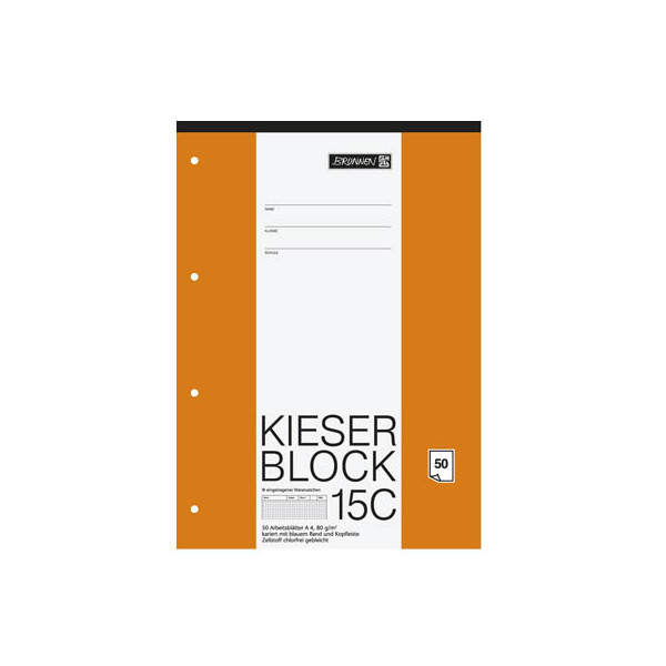 4003273107199 - Schulblock 1042925 Kieserblock Lineatur 15C   kariert A4 80g 50 Blatt 4003273107199 50 Blatt
