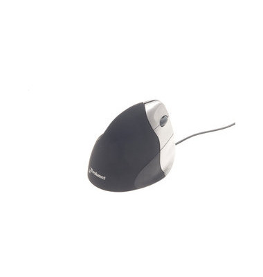 Vertikalmaus Evoluent 4, 5 Tasten, mit Kabel, USB-Kabel, Rechtshänder, ergonomisch, hohe Auflösung, optisch, schwarz, silber