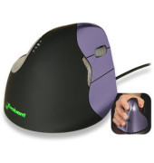 Vertikalmaus Evoluent 4, 5 Tasten, mit Kabel, USB-Kabel, Rechtshänder, ergonomisch, hohe Auflösung, optisch, schwarz, violett
