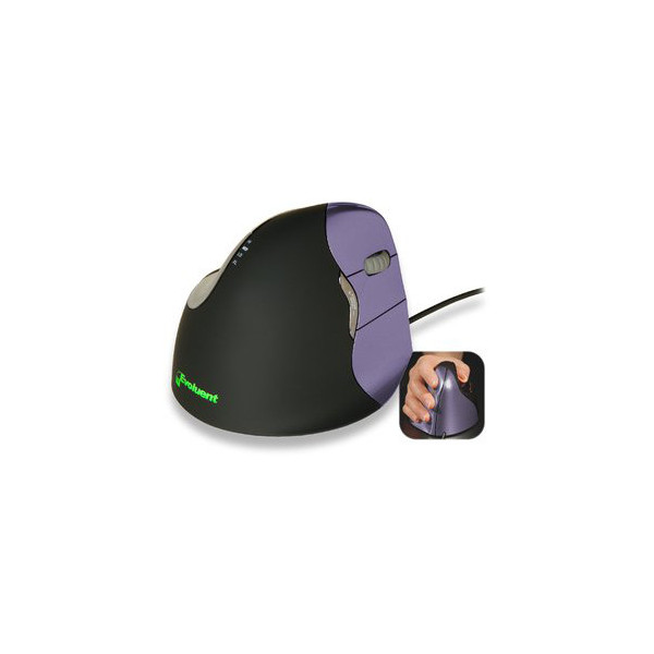 8717399994156 - Vertikalmaus Evoluent 4 5 Tasten mit Kabel USB-Kabel Rechtshänder ergonomisch hohe Auflösung optisch schwarz violett 87